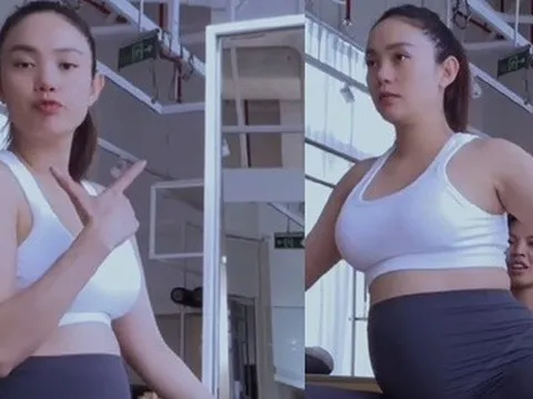 Minh Hằng sắp vượt cạn vẫn tập thể dục cực "hăng", vóc dáng hiện tại gây chú ý
