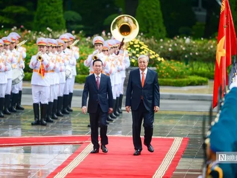 Chủ tịch nước Võ Văn Thưởng chủ trì lễ đón Tổng thống Kazakhstan