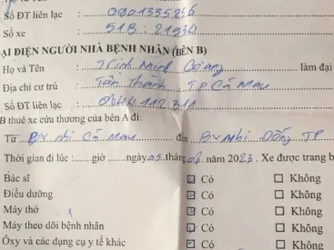 Vụ chuyến xe cấp cứu giá 16 triệu đồng: Công ty vận chuyển chưa kê khai giá thu