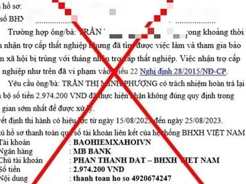 Mạo danh cơ quan bảo hiểm xã hội thu hồi tiền trợ cấp thất nghiệp