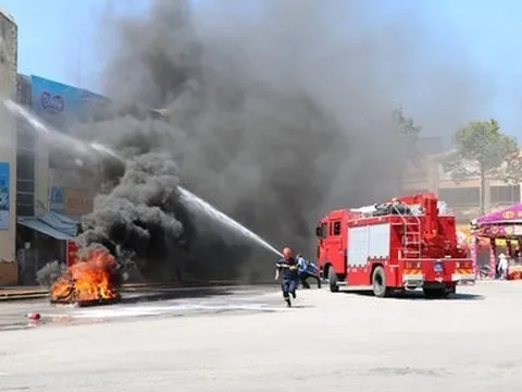 Diễn tập phương án chữa cháy và CNCH tại Trung tâm thương mại Rạch Giá