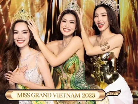 Cận nhan sắc Tân Hoa hậu Lê Hoàng Phương khi đứng chung khung hình Thuỳ Tiên - Thiên Ân