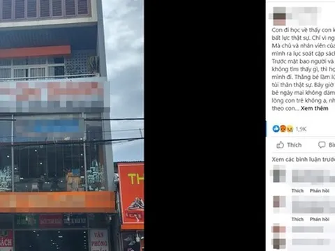 Nhân viên nhà sách bị tố lục soát, khám người bé trai học lớp 5