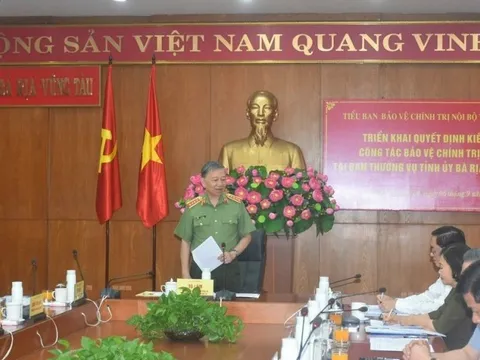 Đại tướng Tô Lâm kiểm tra công tác bảo vệ chính trị nội bộ tại Bà Rịa - Vũng Tàu