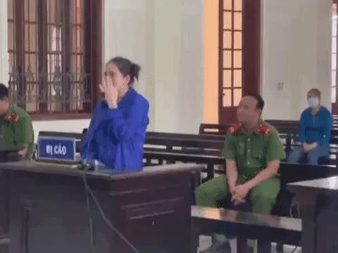 Nữ bị cáo bật khóc khi nhắc đến những đứa con nhỏ