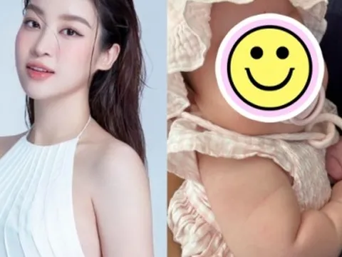 Sau 2 tháng sinh con, Hoa hậu Đỗ Mỹ Linh lần đầu công khai cận gương mặt ái nữ