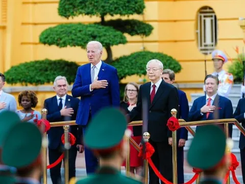Tổng Bí thư Nguyễn Phú Trọng chủ trì lễ đón Tổng thống Joe Biden