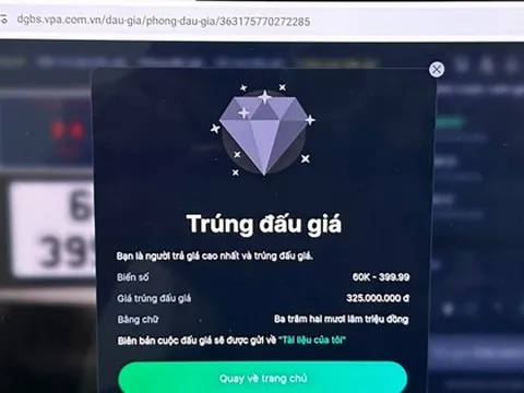 18 biển số ô tô được trả giá với số tiền hơn 13 tỷ đồng