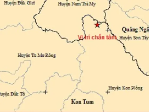 2 trận động đất xảy ra liên tiếp ở Quảng Nam và Kon Tum