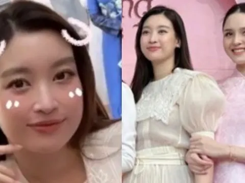 Hoa hậu Đỗ Mỹ Linh lên đồ dự đám cưới hậu sinh nở, sắc vóc qua "cam thường" thế nào?