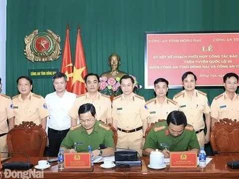 Công an tỉnh Lâm Đồng và Đồng Nai phối hợp đảm bảo ATGT trên QL20
