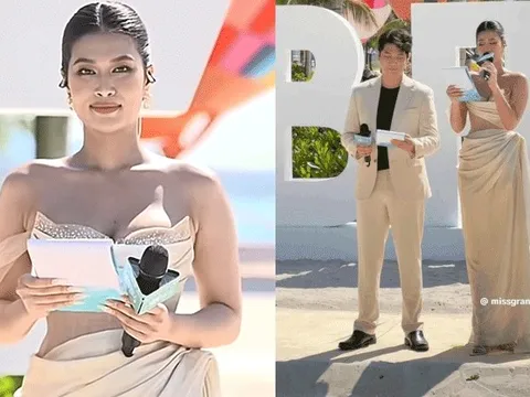 Thiên Ân vướng tranh cãi khi làm MC tại Miss Grand 2023: Lộ khuyết điểm body trên sóng, khả năng tiếng Anh thì sao?