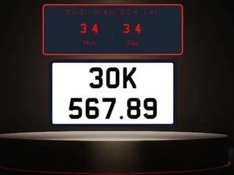 Biển 30K-567.89 được chốt với giá cao hơn nhiều so với phiên đấu giá trước