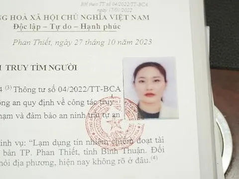 Công an Phan Thiết truy tìm hai vợ chồng "chủ hụi" ôm hơn 19 tỷ đồng bỏ trốn