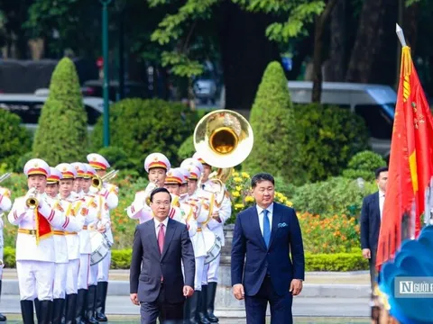 Chủ tịch nước Võ Văn Thưởng chủ trì lễ đón Tổng thống Mông Cổ