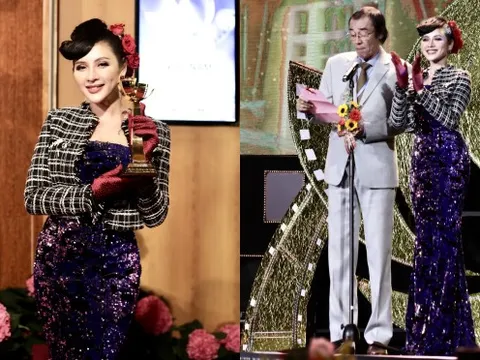 Thái Nhã Vân hồi hộp khi cùng NSND Đào Bá Sơn công bố kết quả tại Liên hoan phim Việt Nam