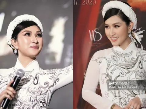 Ca sĩ Nguyễn Hồng Nhung diện áo dài, hát "Xin chào Việt Nam" tại Liên hoan phim thế giới châu Á 2023