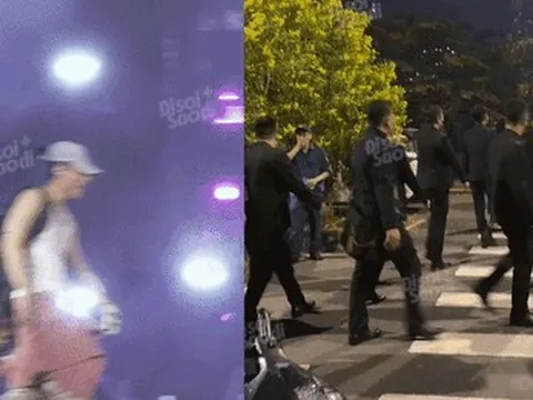 Sơn Tùng lộ diện bên 20 vệ sĩ giữa tin đồn cát xê 2 tỷ đồng diễn một bản hit