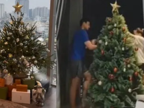 Văn Lâm cùng bạn gái sexy trang hoàng cây thông lộng lẫy, vợ Thành Chung decor phòng khách đơn giản nhưng lên hình vẫn lung linh