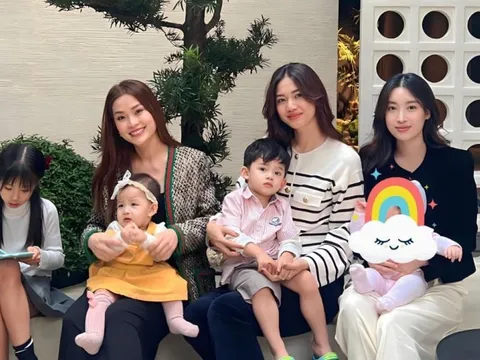 Hội các bà mẹ "bỉm sữa" toàn hoa, á hậu hội ngộ, Đỗ Mỹ Linh vẫn giữ kín dung nhan ái nữ