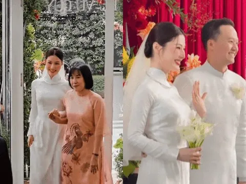 Lễ ăn hỏi Diễm My 9x: Chú rể diện áo dài lịch lãm, khoảnh khắc "dán chặt mắt" khi cô dâu lộ diện gây sốt
