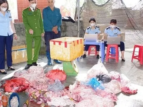 Hà Nam: Phát hiện cơ sở đang chế biến hơn 1 tấn nội tạng heo