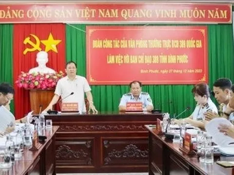 Ban Chỉ đạo 389 quốc gia làm việc tại tỉnh Bình Phước