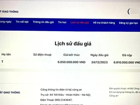 Người đàn ông ở BR-VT đã nộp đủ 6,85 tỉ đồng để lấy biển số trúng đấu giá