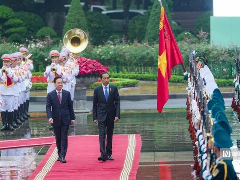 Chủ tịch nước Võ Văn Thưởng chủ trì lễ đón Tổng thống Indonesia