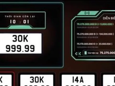 Biển số ngũ quý 9 được trả giá hơn 75 tỷ đồng