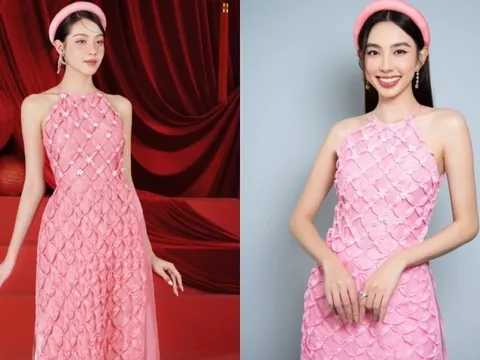 Thùy Tiên, Thanh Thủy đẹp "một chín một mười" với áo dài Lê Ngọc Lâm