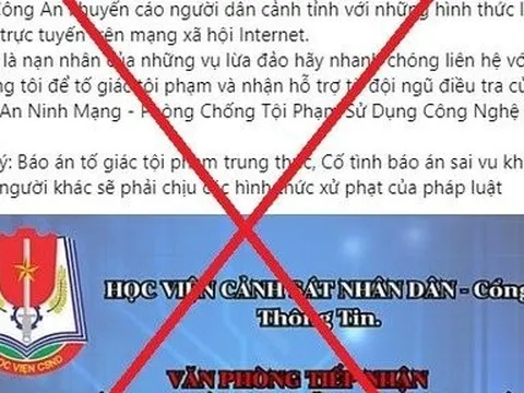 Cảnh báo giả mạo "Học viện Cảnh sát nhân dân" hỗ trợ lấy lại tiền lừa đảo