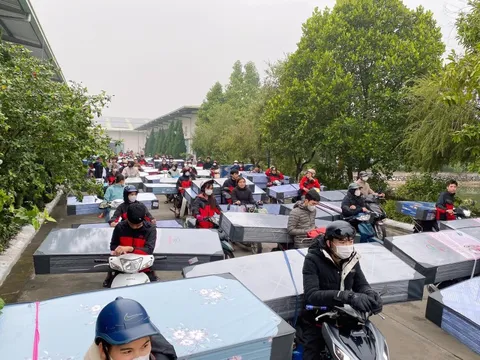 Một “đội quân” chở đệm về ăn Tết