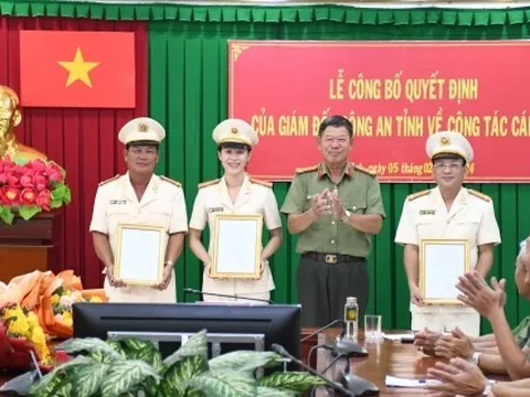 Công an tỉnh Trà Vinh điều động, bổ nhiệm loạt cán bộ