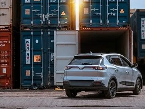 VinFast VF e34 và VF 5 xuất hiện tại cảng với diện mạo khác lạ