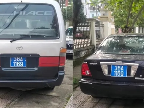 Xử phạt chủ 2 chiếc xe cùng gắn biển số xanh 38A-1169