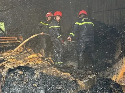 Hình ảnh hoang tàn sau đám cháy tại một công ty bao bì ở Bình Dương