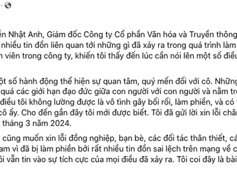 Giám đốc Nhã Nam xin lỗi sau khi có thông tin "quấy rối nhân viên nữ"