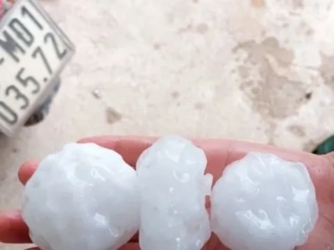 Mưa đá trút xuống miền núi Nghệ An, có hạt to bằng nắm tay