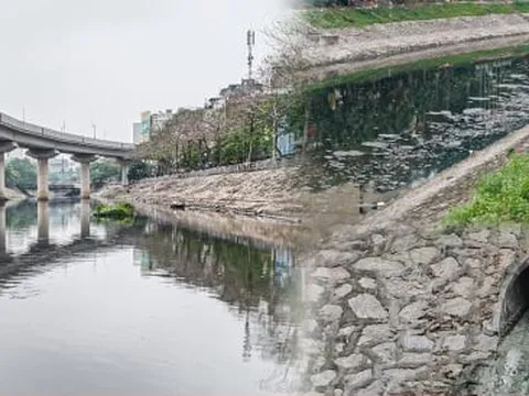 1km 40 họng xả thải, sông Tô Lịch thành cống nước đen lộ thiên