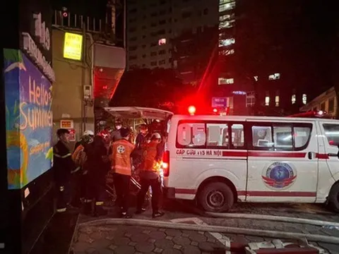 Hiện trường vụ cháy nhà trọ 5 tầng ở Trung Kính khiến 14 người tử vong