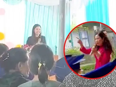 Hiệu trưởng giật mic, chỉ tay vào phụ huynh trong lễ tổng kết, trưởng phòng Giáo dục huyện nói: "Xấu hổ"