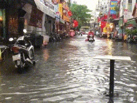 Mưa xối xả ở TP HCM