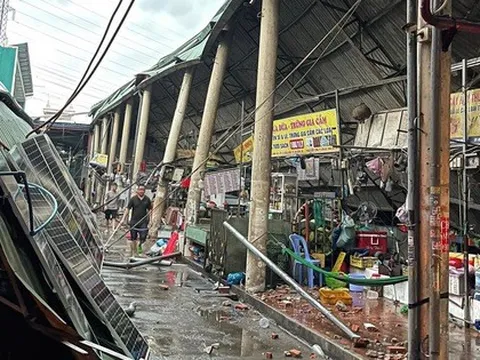 Khu chợ tạm ở Bình Dương đổ sập sau cơn mưa đá hiếm gặp