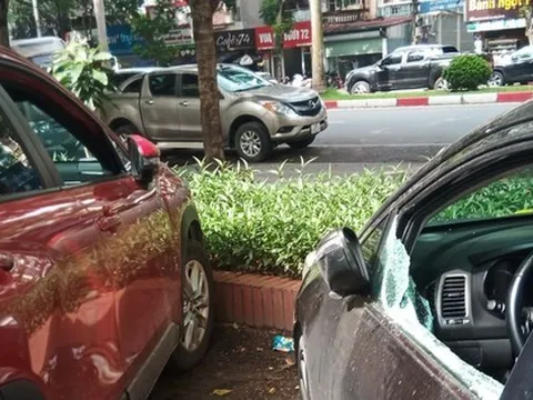 Điều tra vụ hàng loạt xế hộp bị đập kính trong đêm ở Hà Nội