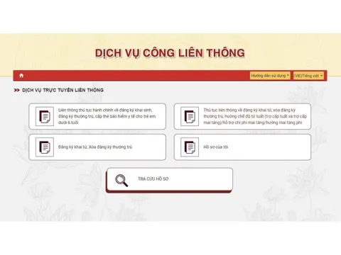 Trình tự thực hiện liên thông điện tử đăng ký khai tử, xóa đăng ký thường trú, giải quyết mai táng phí, tử tuất