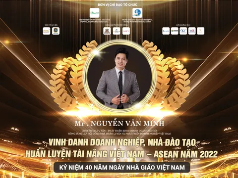 Trainer Nguyễn Văn Minh – nhận Vinh Danh “Nhà đào tạo-huấn luyện tài năng Việt Nam – Asean năm 2022